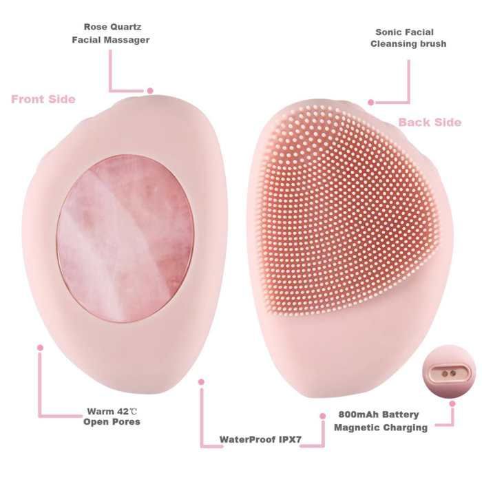 Brosse Nettoyante Visage Électrique, Silicone Doux, Rechargeable, Brosse Nettoyage, Massage, Étanche, Appareil Soins Peau