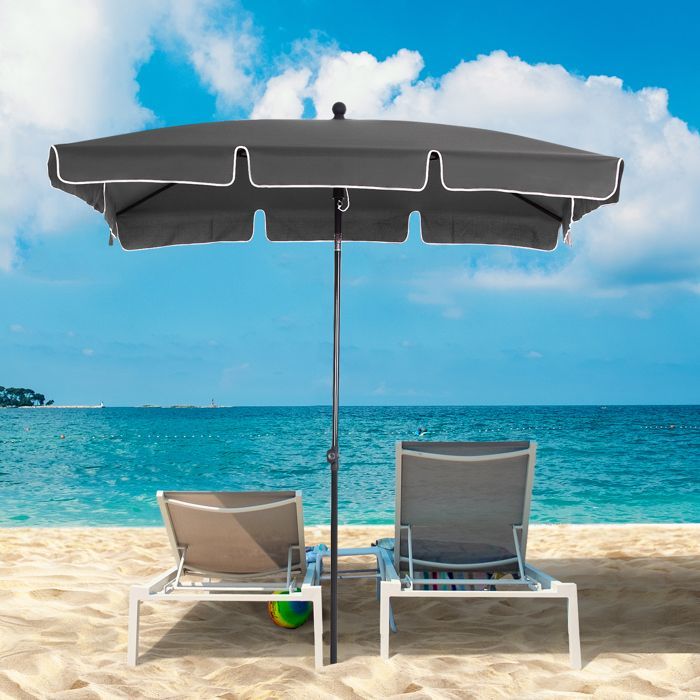 Outsunny - parasol - Aluminium - 198x130x245cm - Gris