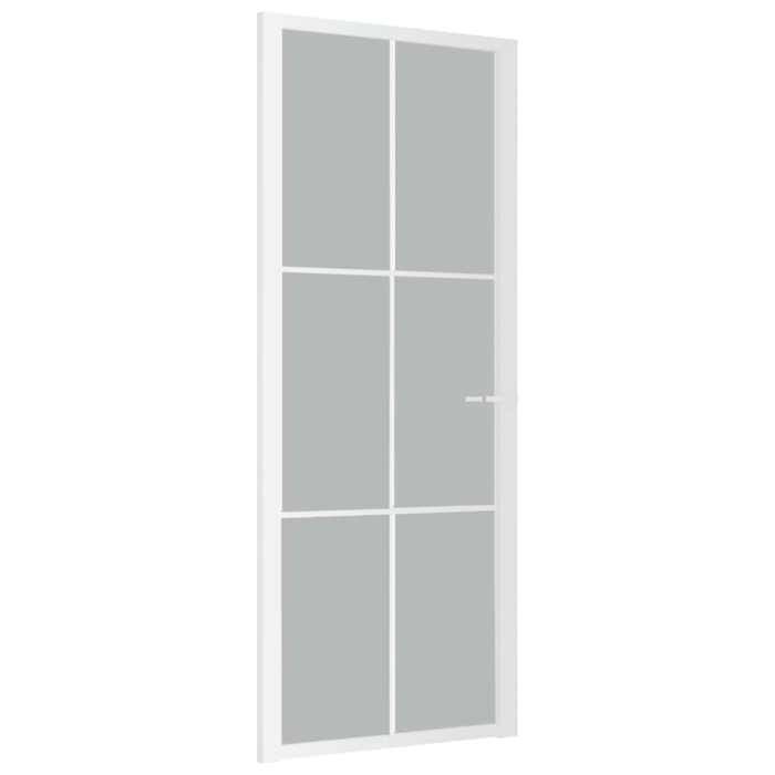 Innentür - Eingangstüren 83x201,5 cm Weiß, Milchglas und Aluminium 554322