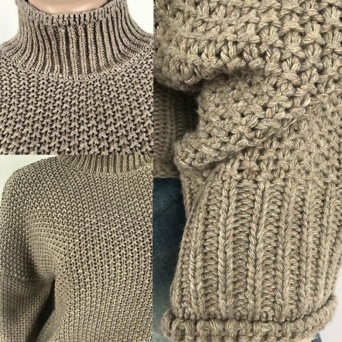Pulls Femmes Col Roulé FONDUPIN - Slim Fit - Couleur Unie - Automne/Hiver