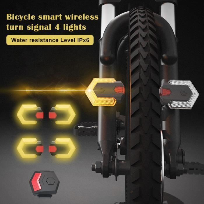Intermitentes inalámbricos inteligentes para bicicleta, indicadores de dirección LED delanteros y traseros.