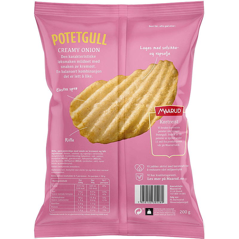 Maarud Potetgull 200 g Kremet Løk Maarud