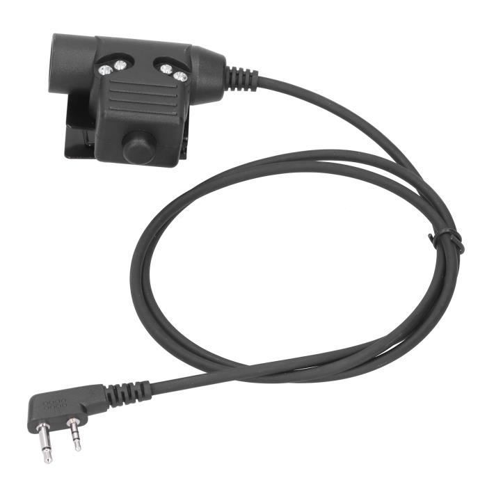 Adaptador de áudio - Tbest - TK U94 PTT - Cabo de 1m - Compatível com Baofeng UV-5R - ABS durável + Metal