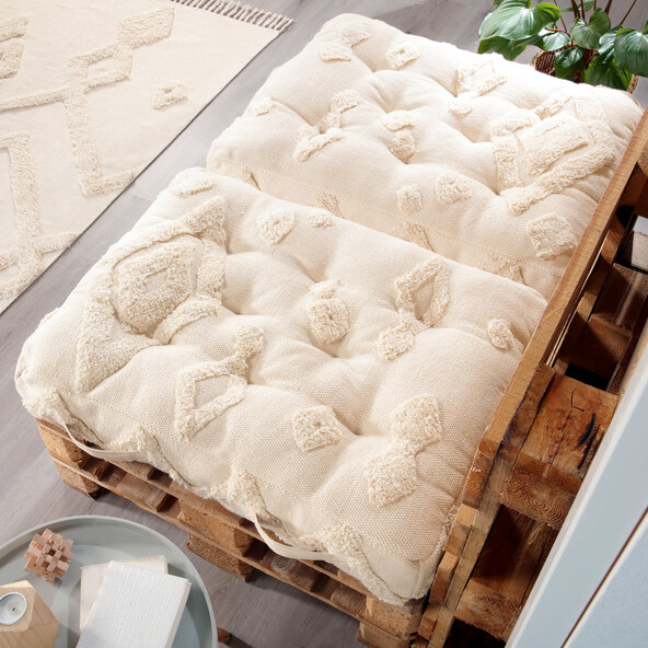 Macramé zitkussen van pallets
