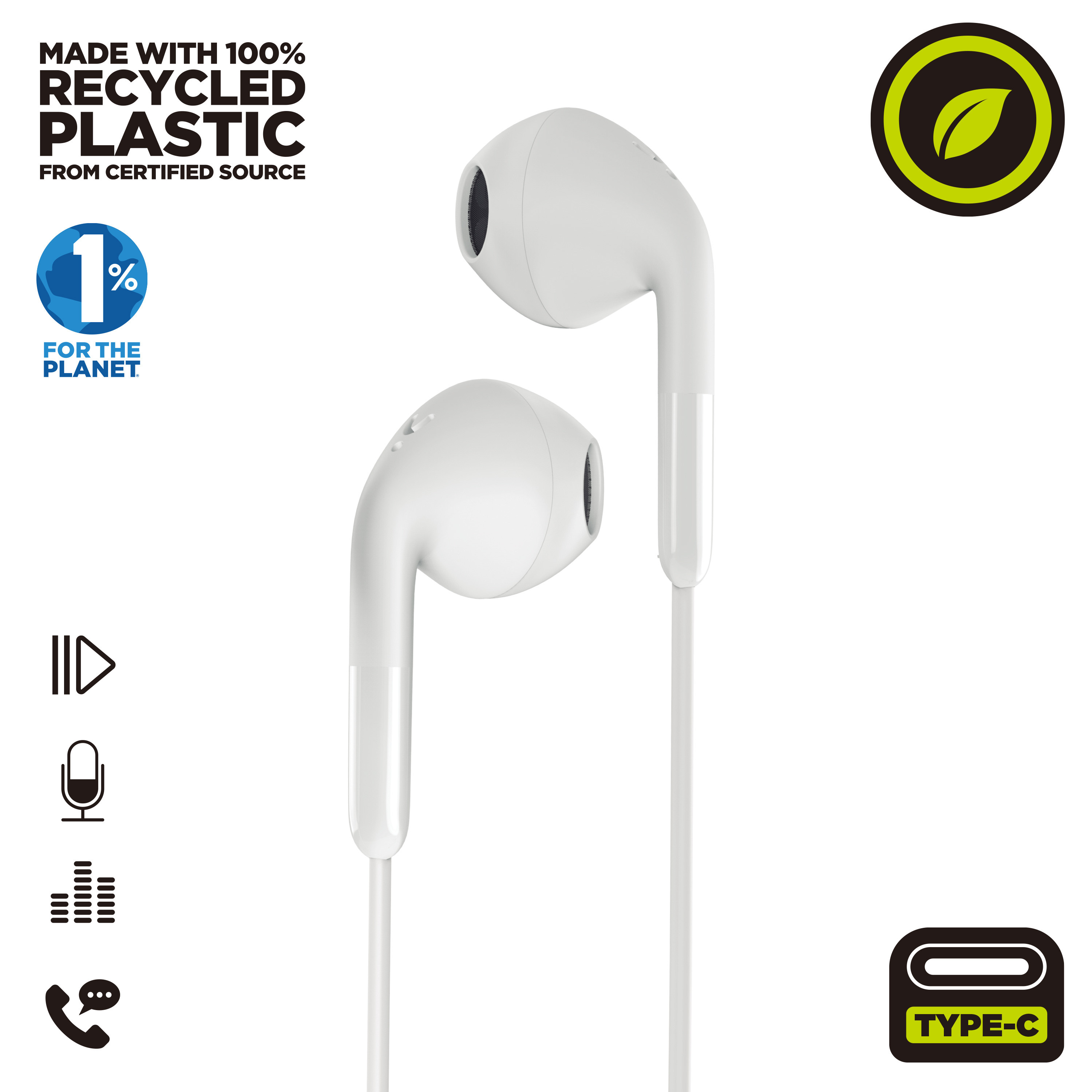 Muvit uzlādējamas stereo austiņas E58 C tipa