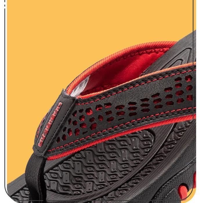 Tongs Homme Été Antidérapante Confortable - Marron Kaki - Cuir - Adulte