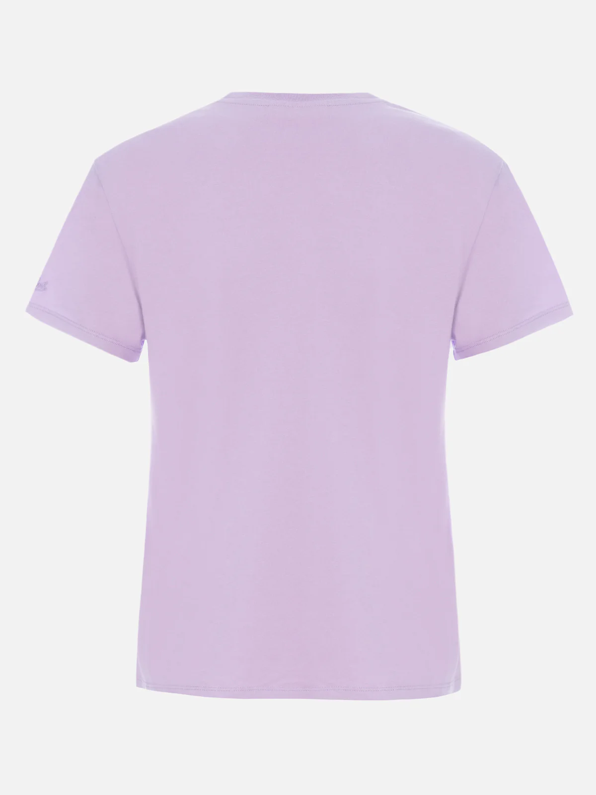 Emilie dames T-shirt met ronde hals, lila katoenjersey, met borduurwerk