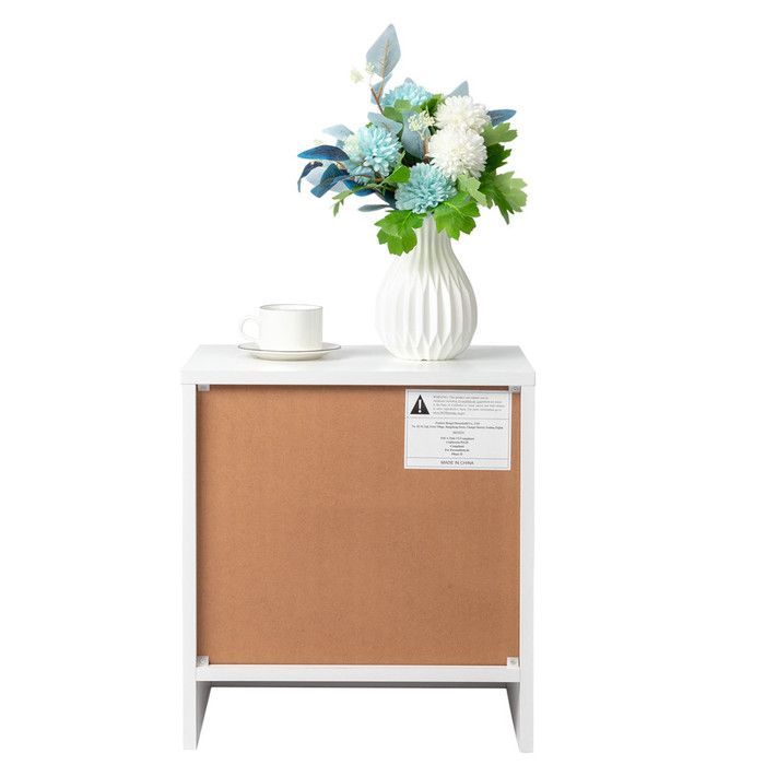 Mesita de noche, cómoda de dormitorio con 1 cajón, apta para salón o dormitorio, 39 x 29 x 41 cm, blanca.
