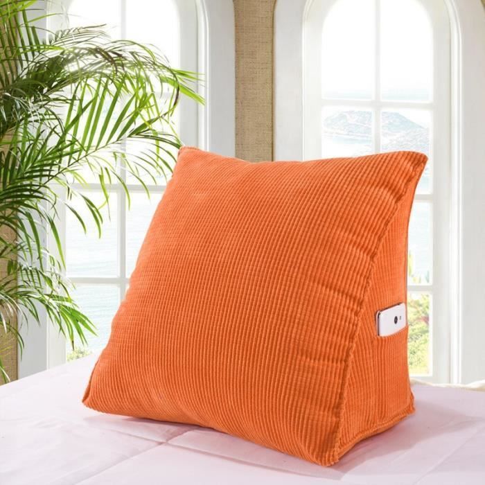 Kissen – SODIAL – Dreieckig – Cord – Orange – Abnehmbarer Bezug
