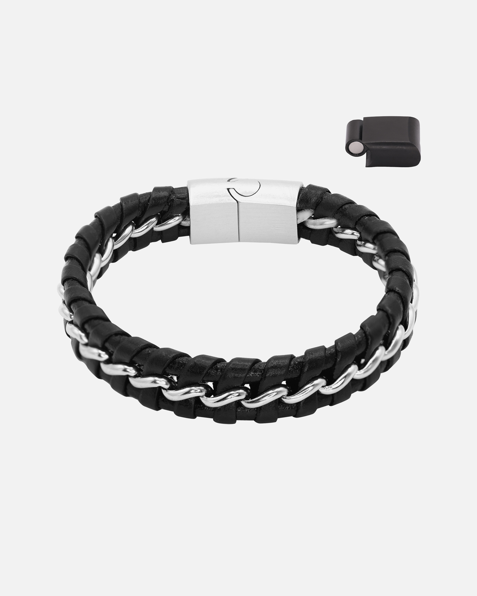 Heideman Bracelet en cuir Laurin noir