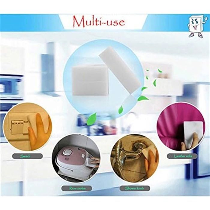 100 unidades de esponjas mágicas para limpieza, limpiador de espuma multifuncional y accesorios de cocina.