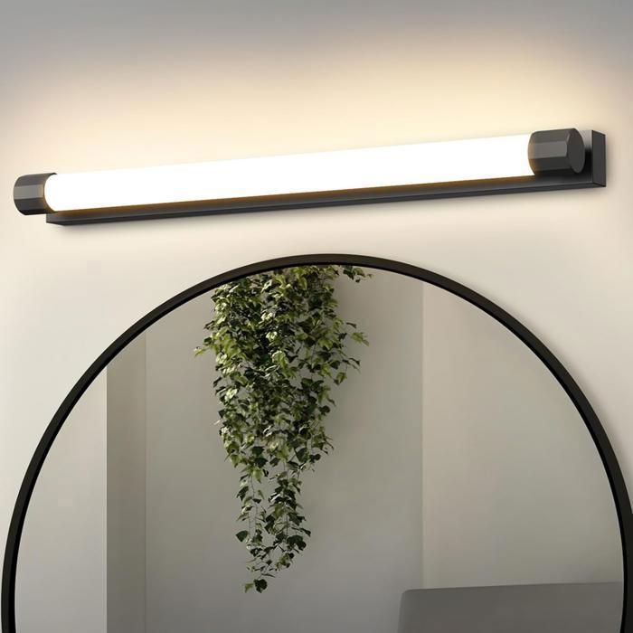 Aplique de pared LED negro Homefire para espejo de baño, 50 cm - 10 W, grado de protección IP44.