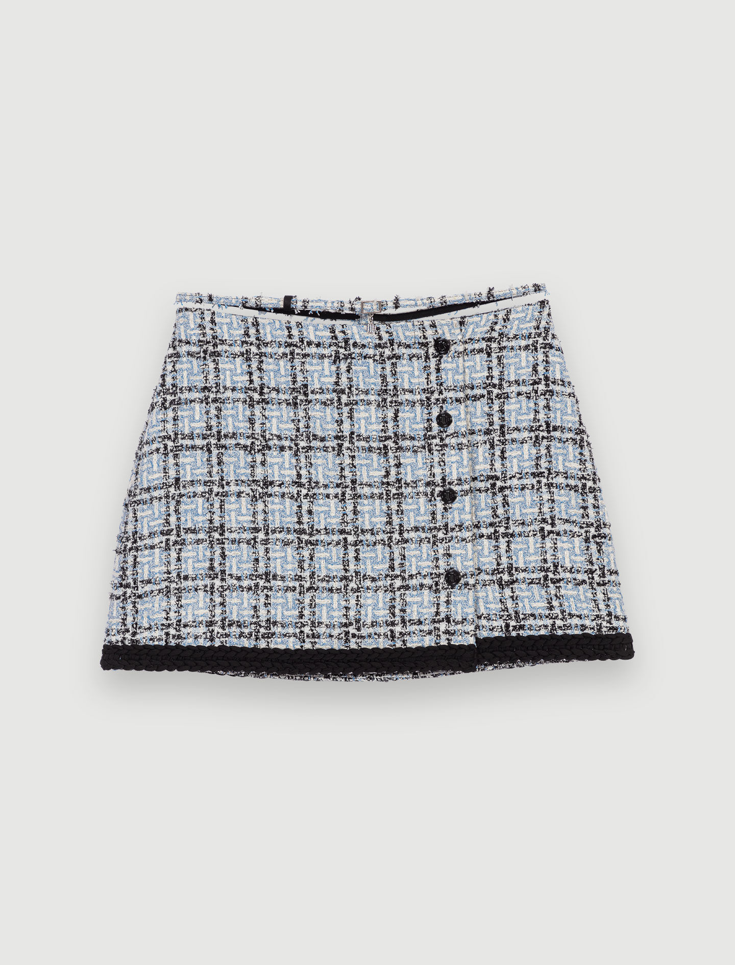 Geruite tweed rok - Blauw
