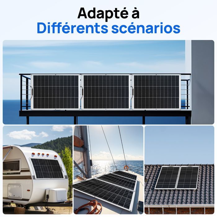 ECO-WORTHY Panneau Solaire Souple 260W 12V Monocristallin Flexible Pour Camping-Car, Camper, Van, Bateaux et Autres Surfaces