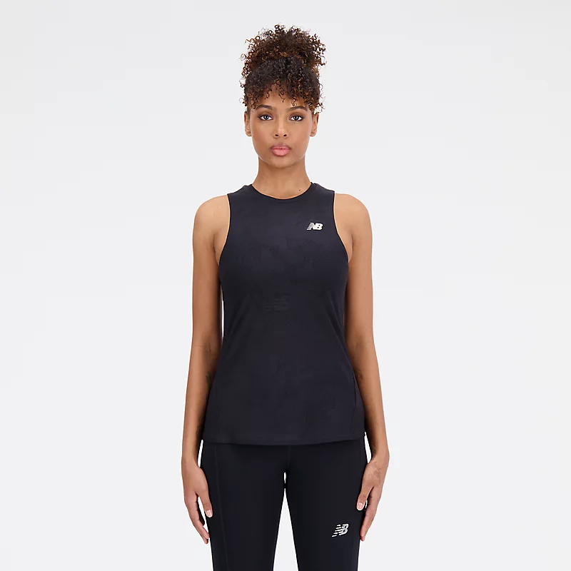 Q Speed Damen-Jacquard-Top – SCHWARZ