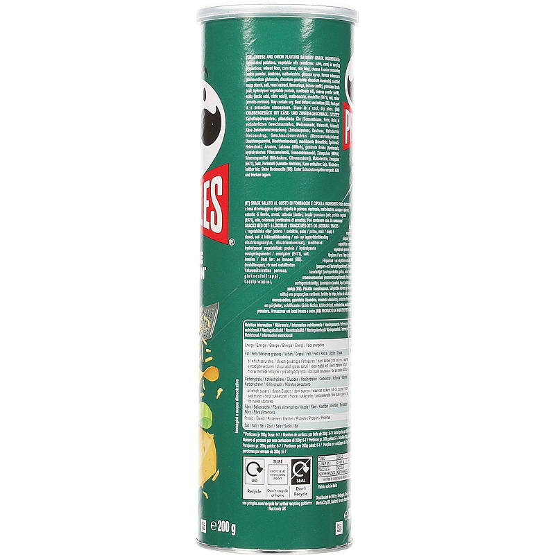 Pringles 200 g, queso y cebolla