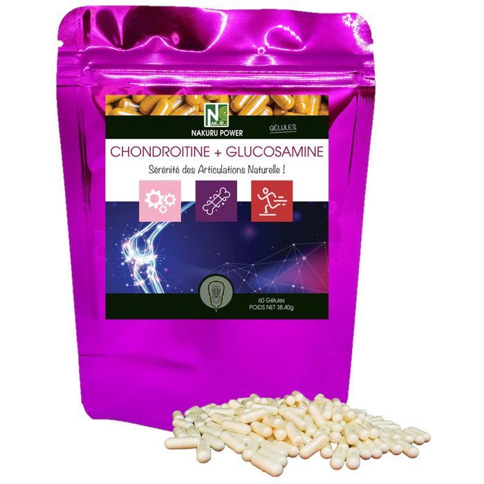 NAKURU | Condroitina + Glucosamina | 60 Cápsulas | Gama Power | Hecho en Francia | 