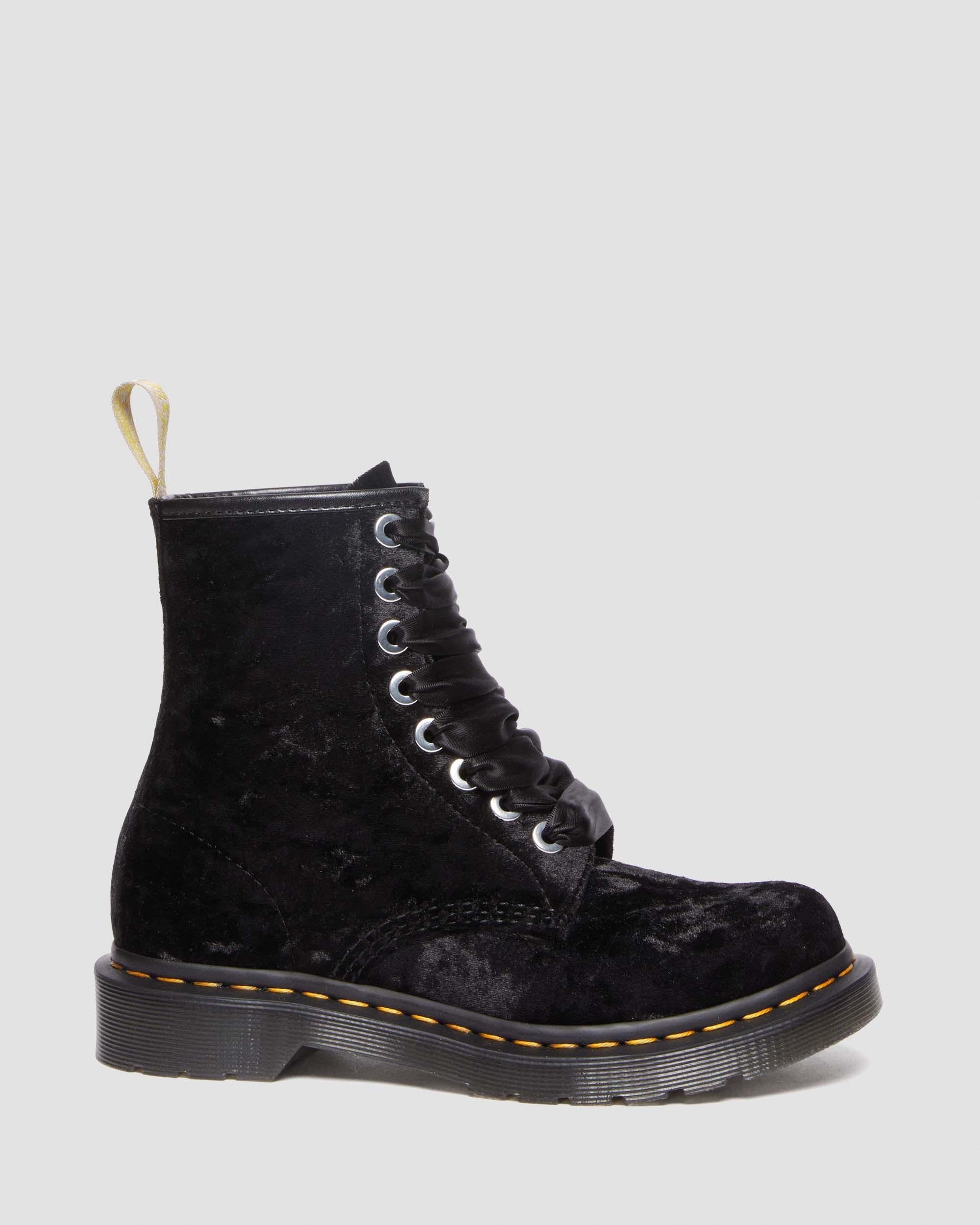 Vegan 1460 Women's Crushed Velvet Lace Up Boots