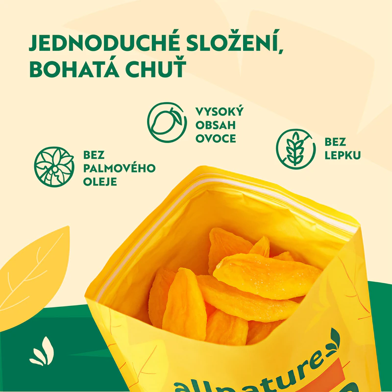 Fatias de manga Allnature, fruta seca