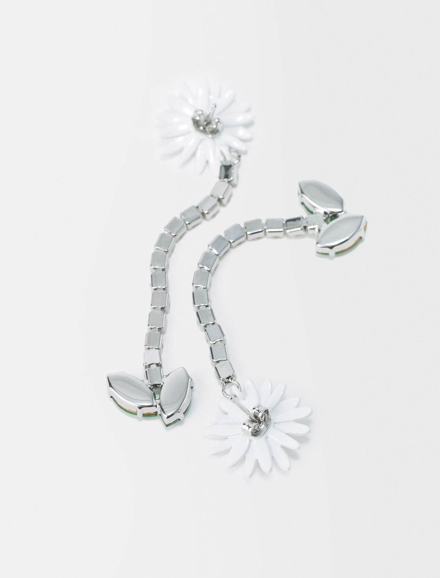 Oorbellen met madeliefjes - Zilver