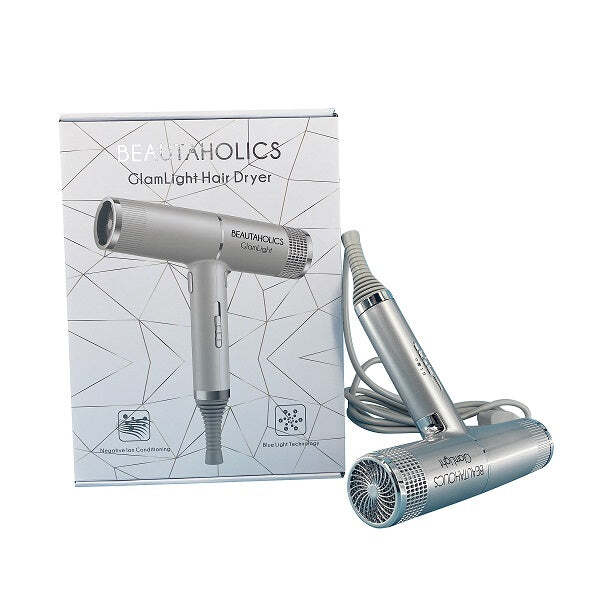 Suszarka do włosów Beautaholics GlamLight Ultra Lightweight – srebrna