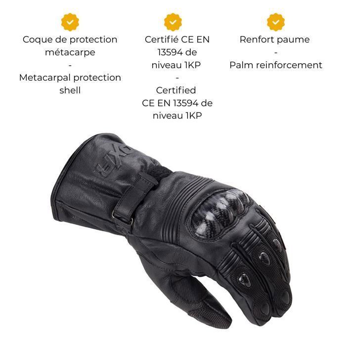 Guantes de moto homologados CE WINTER CARBON MOTOBLOUZ