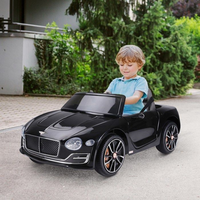 Elektrische auto - HOMCOM - kinderauto met 2 motoren en afstandsbediening, met geluids- en lichteffecten - PP - BMW Bentley - zwart