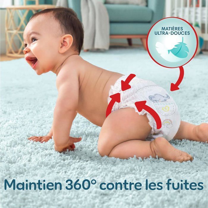Pampers Premium Protection Pants Taille 6, 78 Couches-Culottes, 15+kg, Avec Maintien 360° et Matières Ultra-Douces Pour Notre Me92