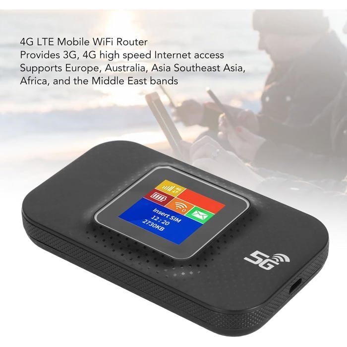Mobiler WLAN-Hotspot, entsperrtes 4G LTE WLAN-Zugangspunktgerät, tragbarer WLAN-Router mit SIM-Kartensteckplatz für...