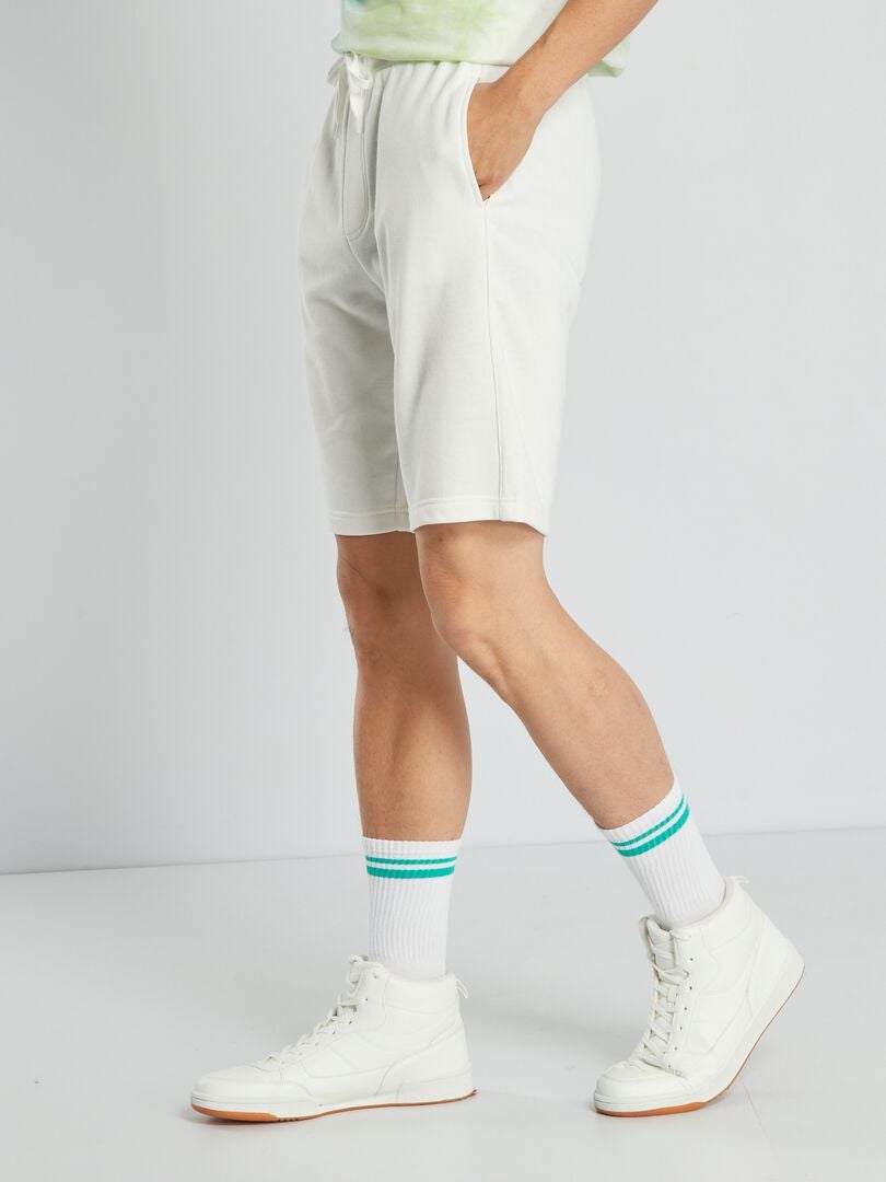 Effen fleece shorts - WIT