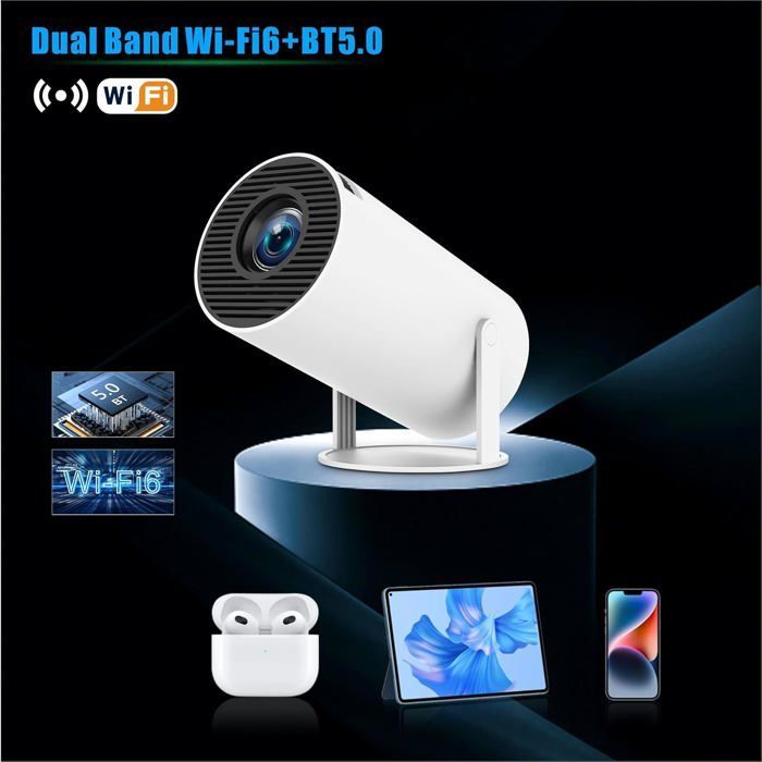 Miniproyector - ETHNICS ORIGINS - Portátil Android 11 - Resolución 4K nativa (3840x2160) - WiFi 6 de doble banda - Corrección trapezoidal automática