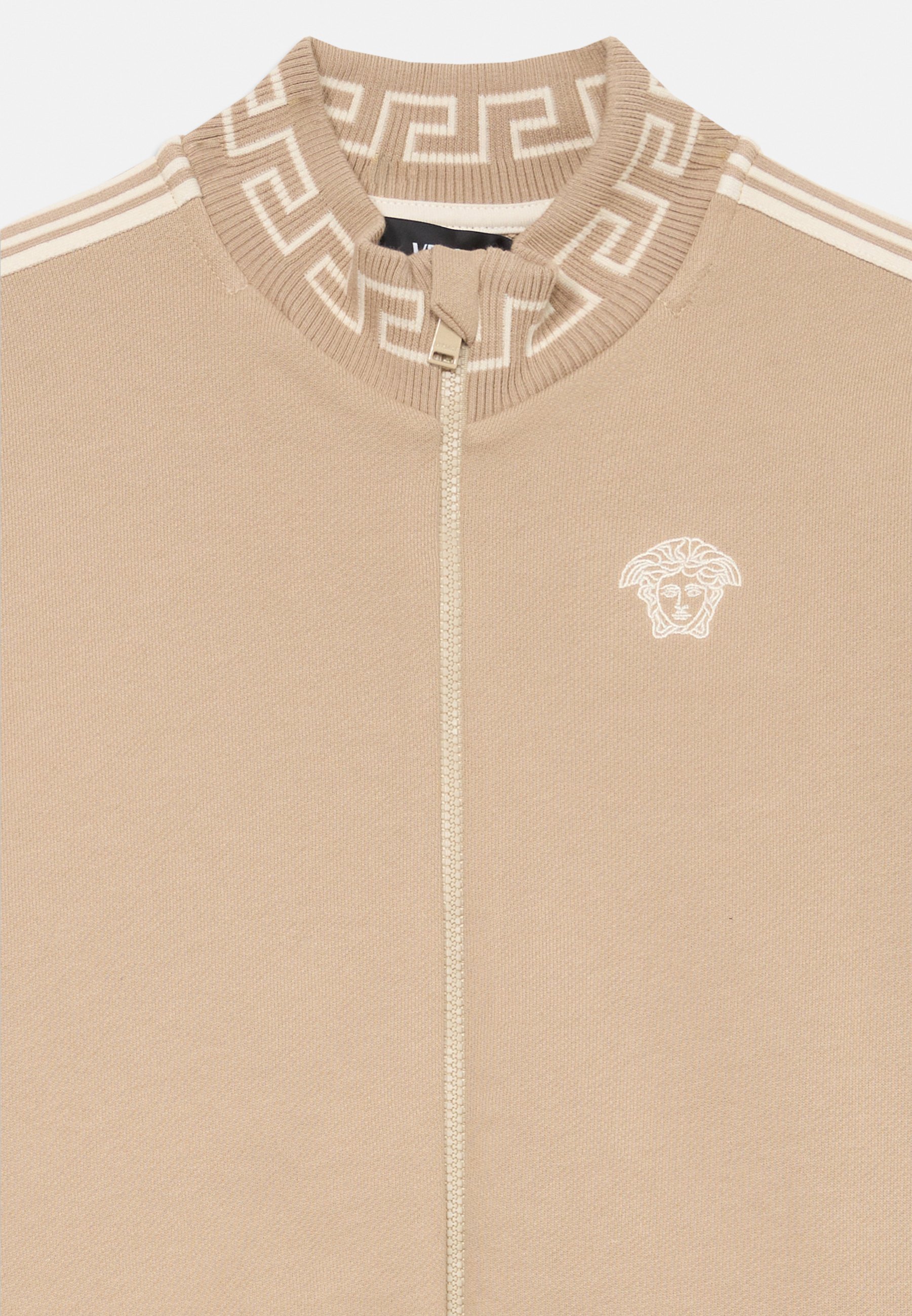 Versace CONTRAST MEDUSA EMBROIDERY UNISEX - Sweatshirt met rits - zandkasteel/ivoor