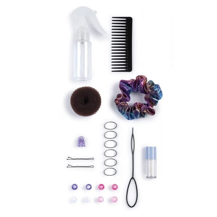 Smoby - Tête à coiffer cheveux afro - Facile à coiffer - 23 accessoires réalistes - Lèvres thermosensibles - Trappe de rangement