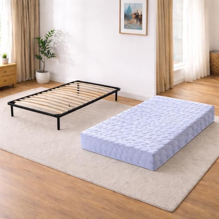 Firm 90x200 Natural Latex Mattress with Slatted Base and Mattress Protector, Compatible with Electric Bed Bases - NATURAL LATEX MATTRESS