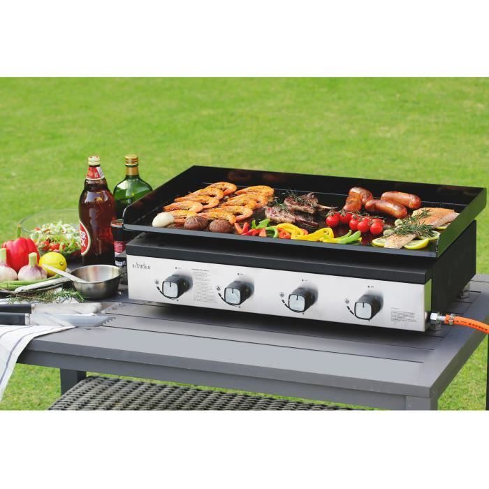 BIGHORN Plancha Gaz 4 Brûleurs en Acier Cuisson Teppanyaki