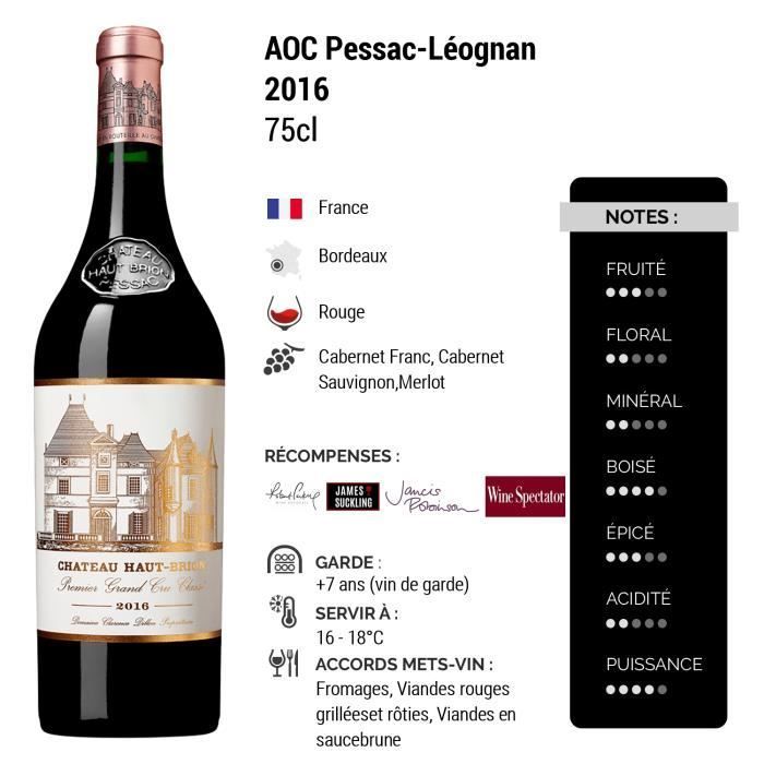 Château Haut-Brion 1er Grand Cru Classé Rouge 2016 - 75cl - Vin Rouge de Bordeaux - Appellation AOC Pessac-Léognan