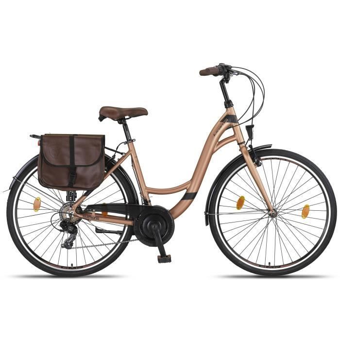 Vélo de ville pour femme - MARQUE - 26-28 pouces - Cadre en aluminium - 21 vitesses - Sans suspension