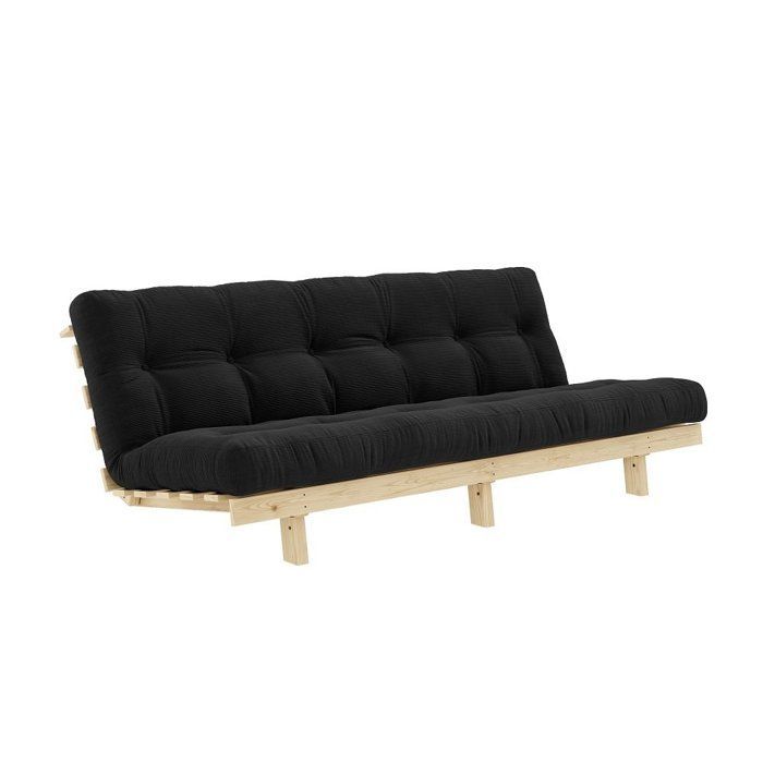 SLANKE slaapbank met futonfunctie in antracietgrijze kleur, slaapoppervlak 130x190 cm.
