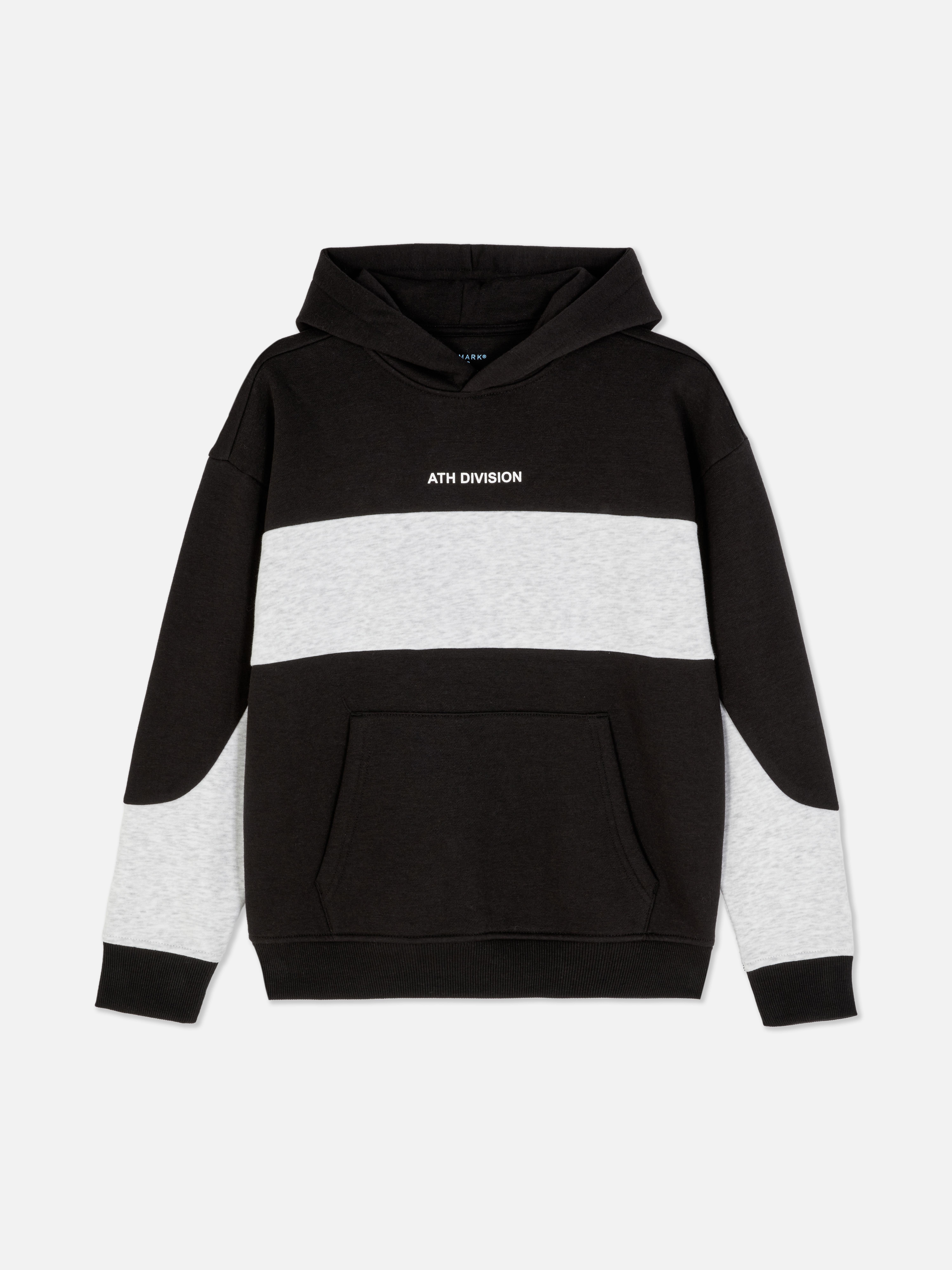 Passender Hoodie mit Farbblock-Design. Ein Hoodie mit fester Kapuze, gerippten Bündchen, Farbblock-Design und Kängurutasche.