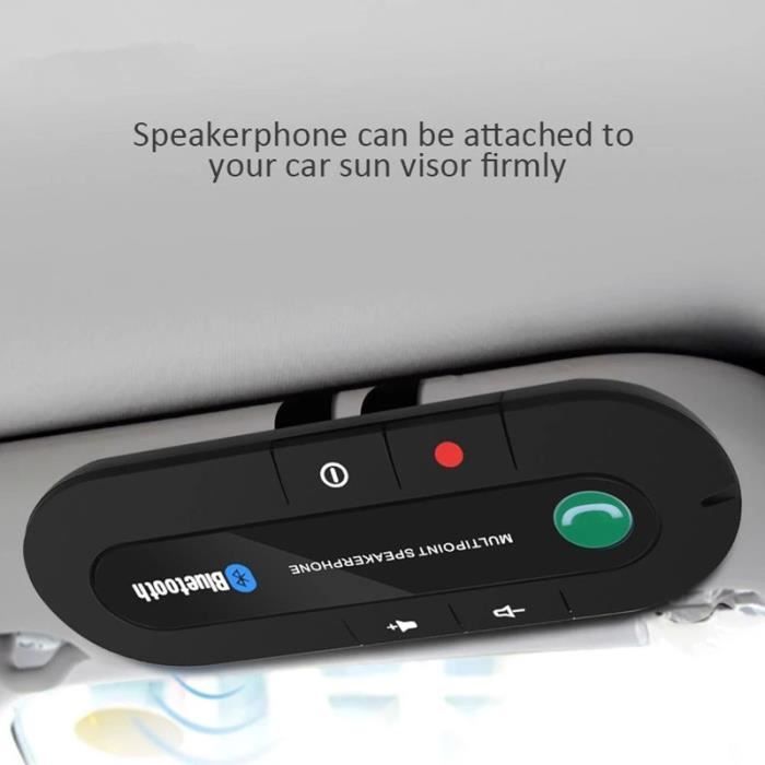 Kit manos libres Bluetooth para coche, reproductor de música MP3 inalámbrico, altavoz con clip para parasol