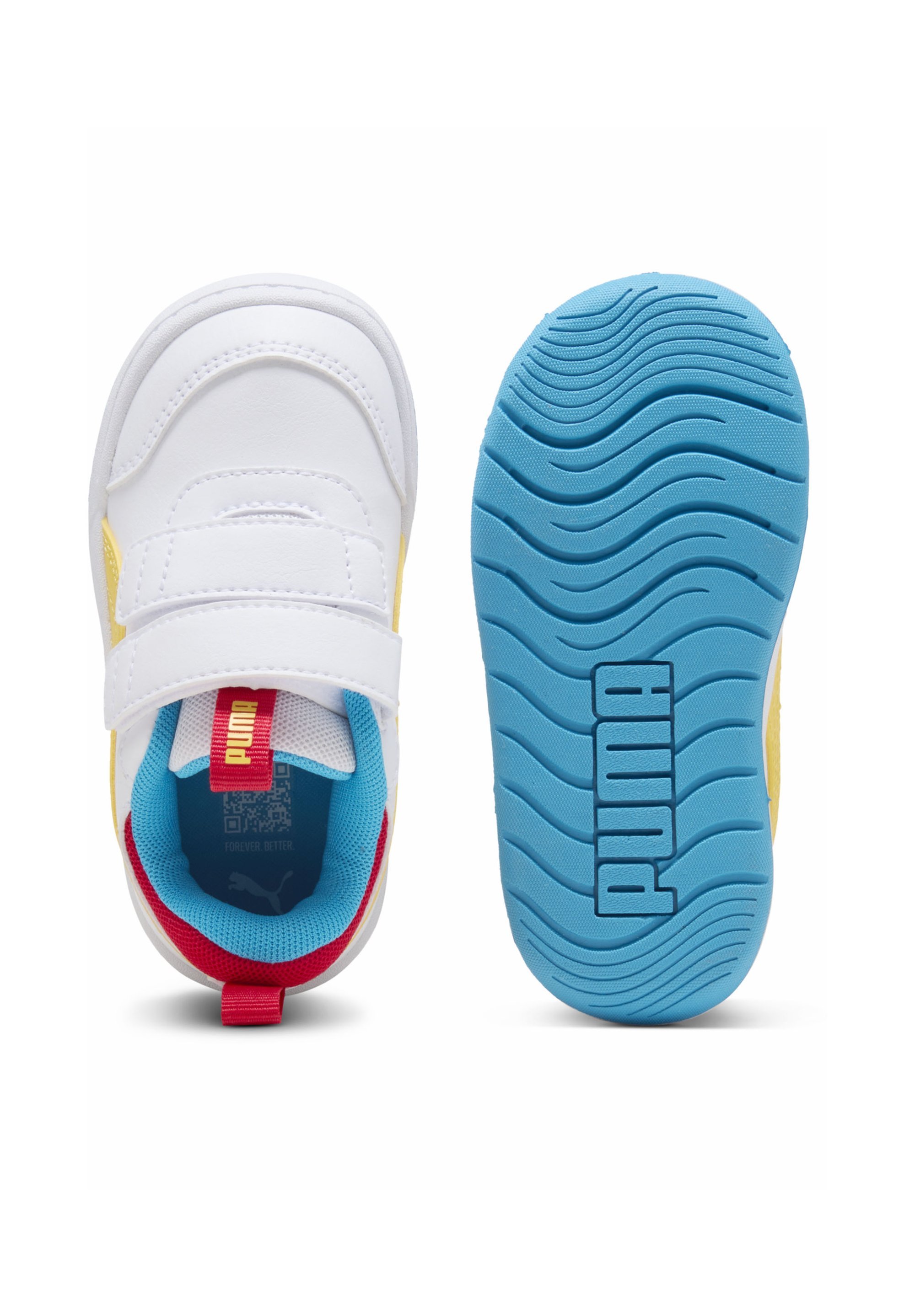 Puma MULTIFLEX - Chaussures bébé - blanc/jaune