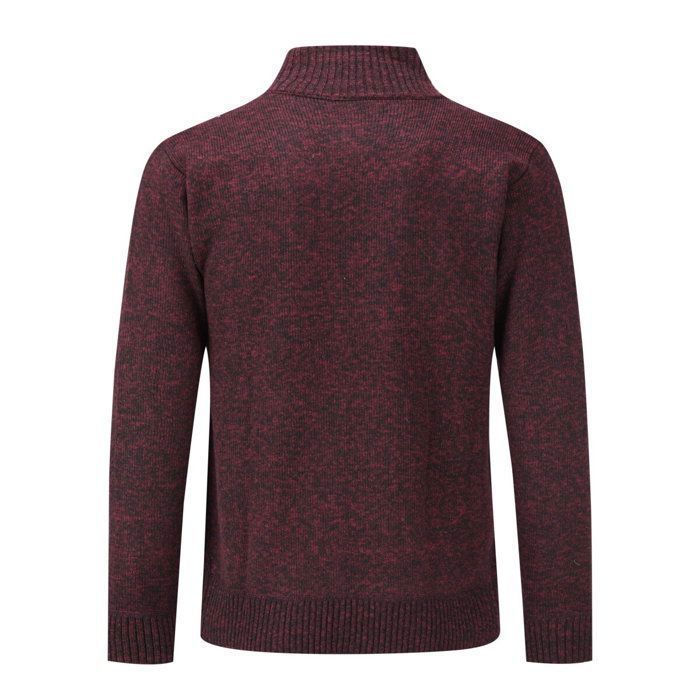 Cárdigan casual ajustado para hombre ALLTHEMEN, chaqueta de punto grueso con cuello alto, 5 colores lisos, rojo, talla S