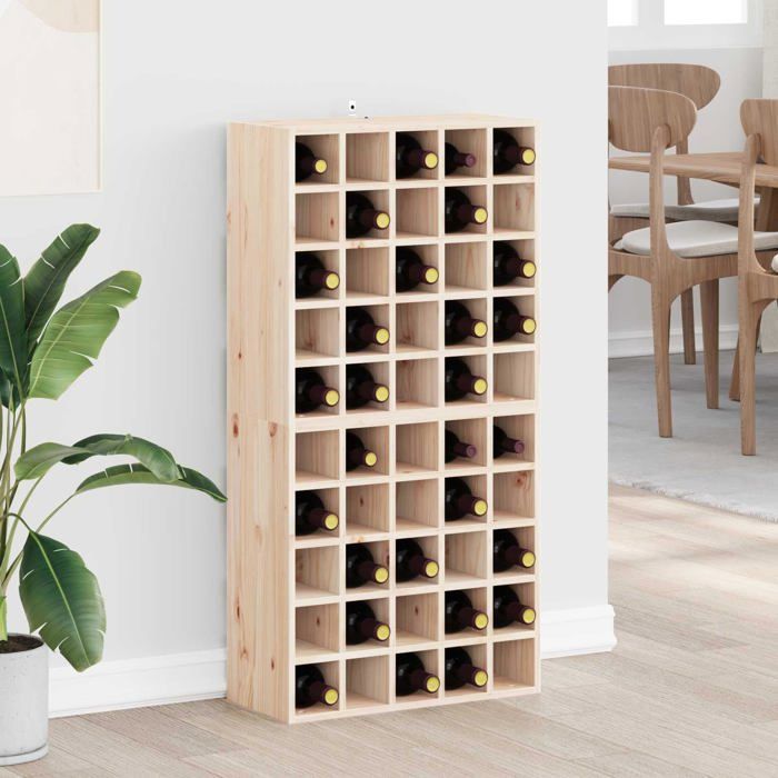 Botellero de pino - vidaXL - Natural - Pino macizo - 62x25x62 cm - Modular - Gran capacidad de almacenamiento