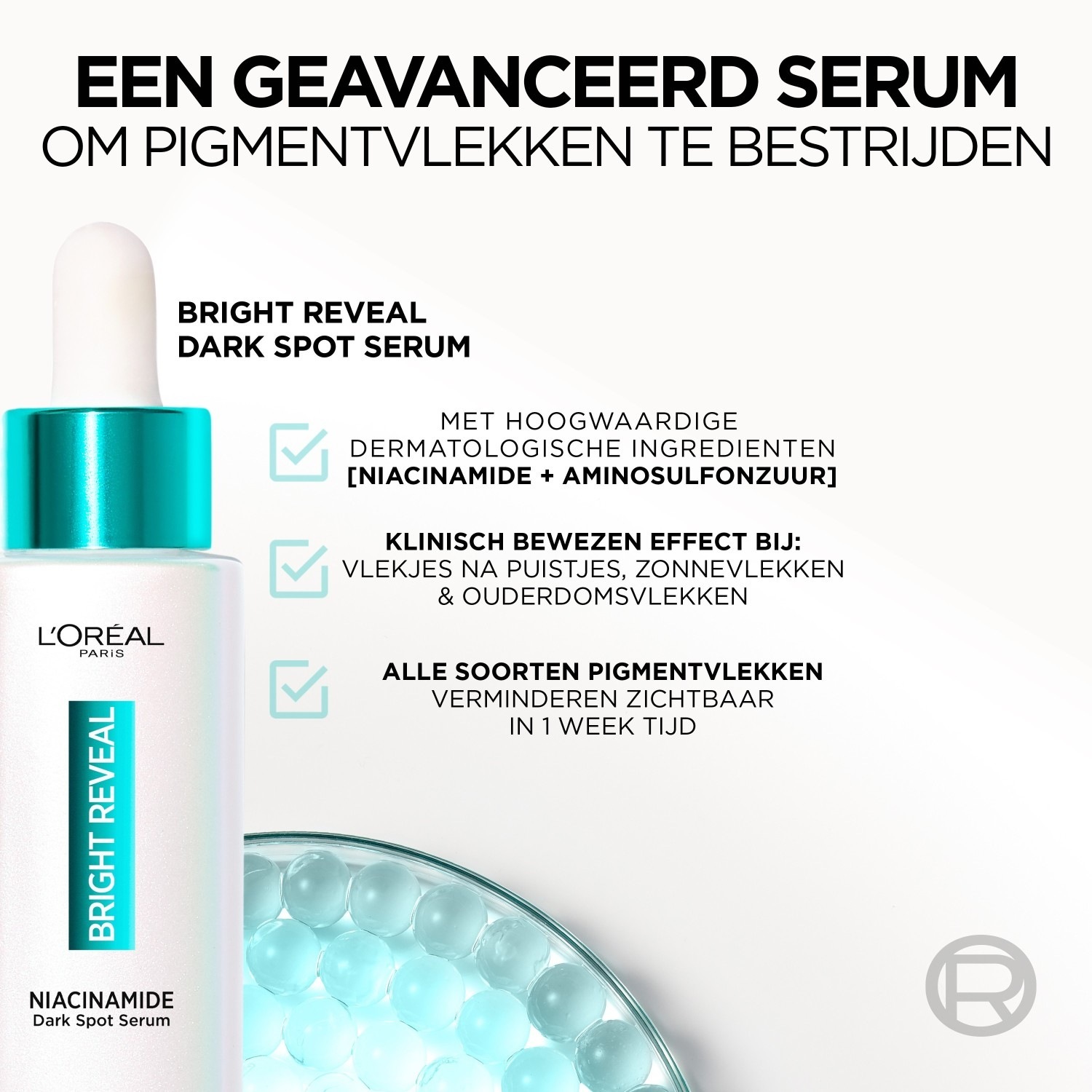 L'Oréal Paris Bright Reveal niacinamīda mitrinošais serums - 30 ml