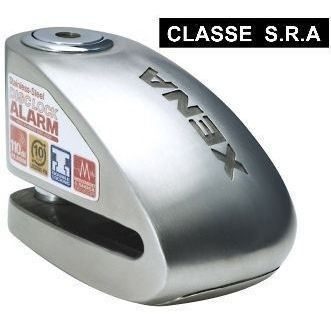 XENA - Candado de disco para motocicleta con alarma, 120 dB, acero XX10, 10 mm - Clase SRA