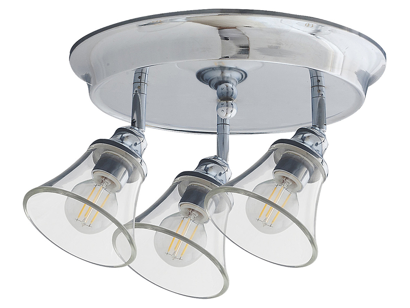 Lampa sufitowa łazienkowa Antoine 3-punktowa metalowa srebrna