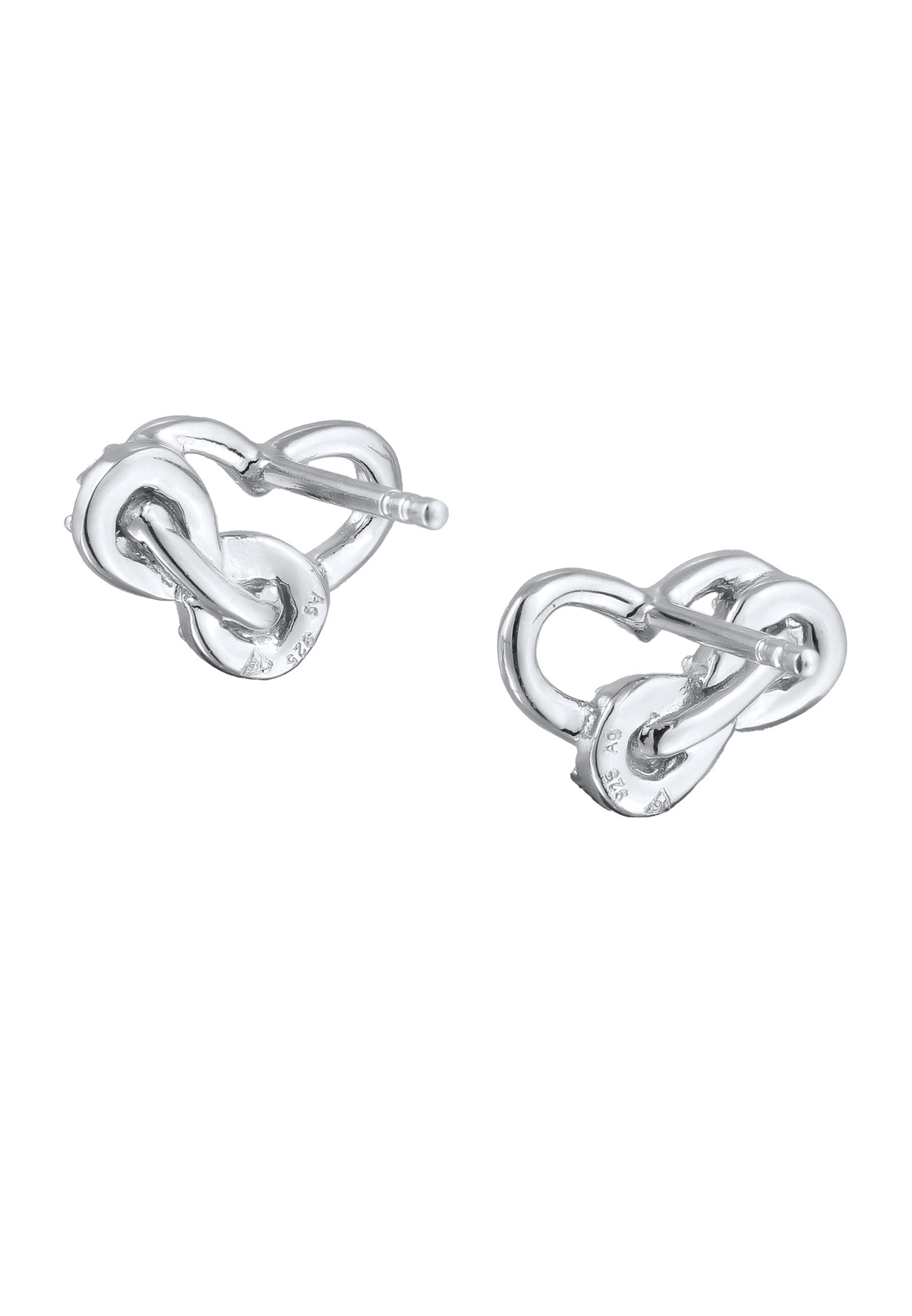 Elli Elli Boucles d'oreilles Femmes Coeur Cristaux de Verre Xilion Cut Blanc Argent Sterling 925