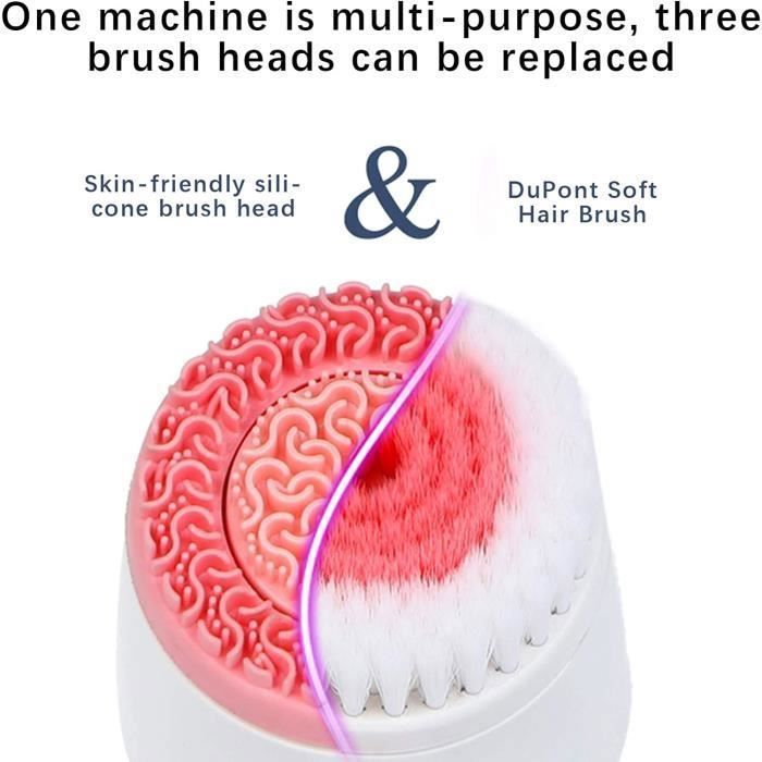 Brosse Nettoyante Visage Silicone, Portable Brosse Nettoyante Visage Electrique, Nettoyage en Profondeur, Exfoliation Douce.