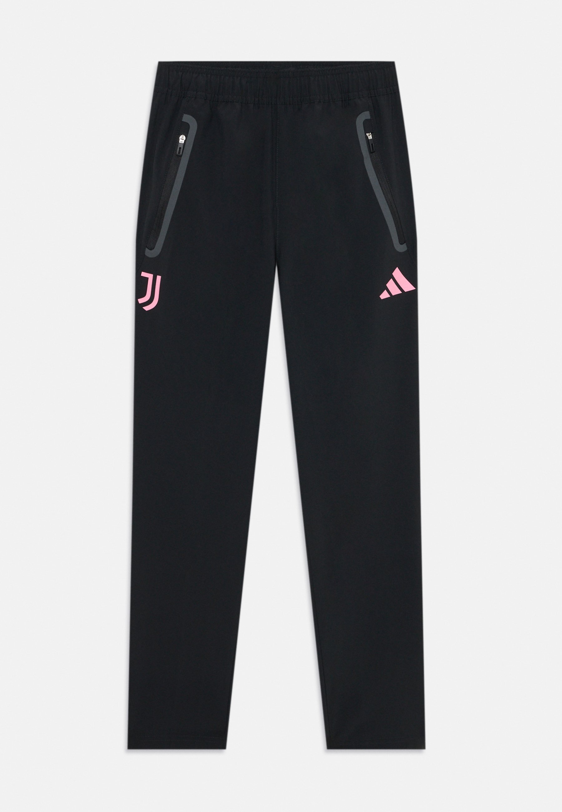 adidas Performance JUVENTUS TIRO25 COMPETITION TECH TRAVEL PANT ENFANT UNISEXE - Bas de survêtement - noir/rose tendre