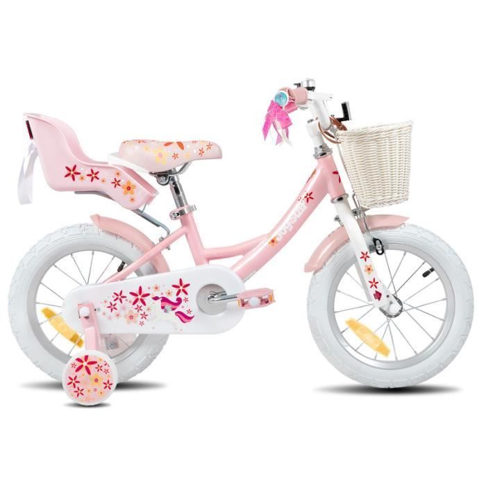Vélo d'enfant - HILAND - JOYSTAR - 12 pouces - Rose - Frein à main et rétropédalage
